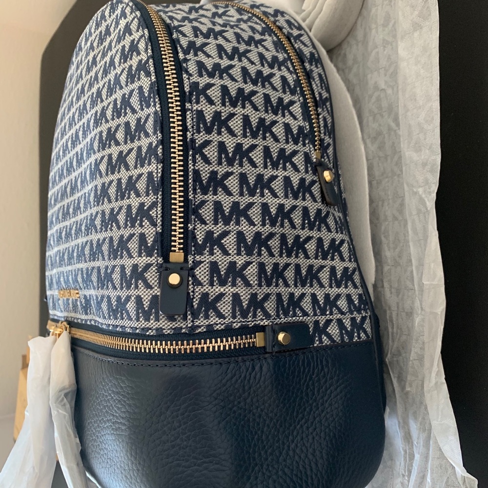 MK Rhea Medium Logo Jacquard Backpack - Picture 7 of 15